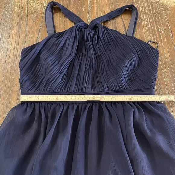 J.Crew Dark Navy Chiffon Dress – Style 56002 – Size 10 - Picture 8 of 14